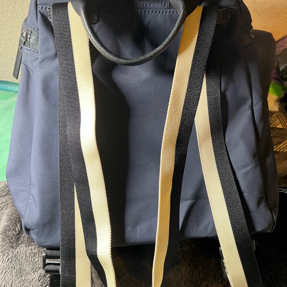 Kate Spade New York "That's The Spirit" convertible backpack in navy blue nylon - Picture 9 of 14